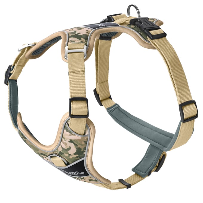 HUNTER Harnas Divo Camouflage, beige maat L: 72-100cm buikomtrek hond