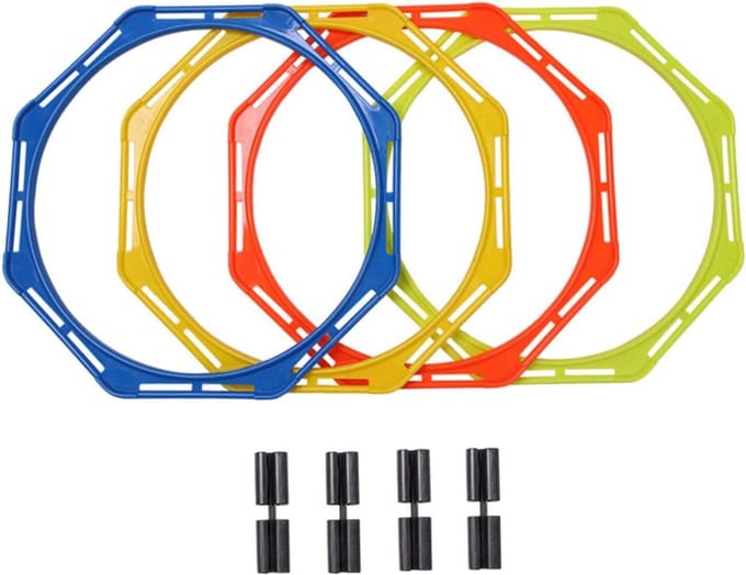 Agility Ringen - Trainingsringen Voetbal - Sport Training - Verstelbaar Ontwerp - 39x39x1cm - Helder Gemengd
