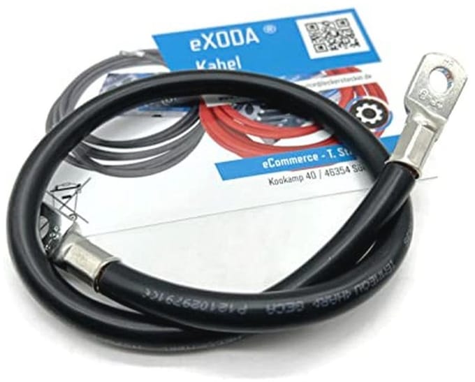 Koperen Batterijkabel 35 mm² 50cm met Ringogen M8 Rood