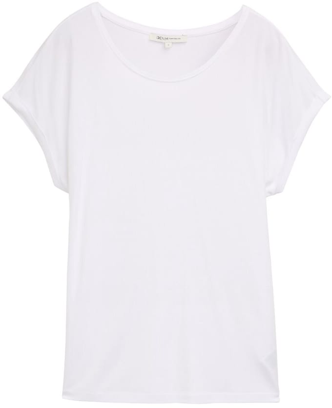 Tom Tailor Denim - T-shirt met losse pasvorm - Maat L - White