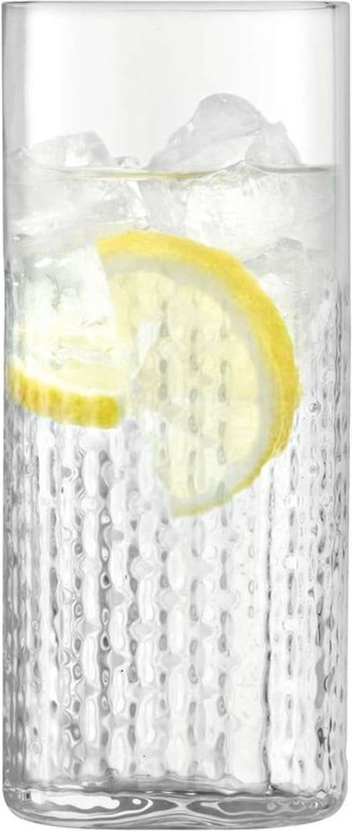 L.S.A. - Wicker Longdrinkglas 400 ml Set van 2 Stuks - Glas - Transparant -