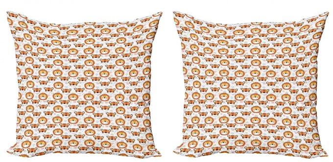 ABAKUHAUS Safari Kussenhoes – 2x40x40 cm – Dubbelzijdig – Multicolor
