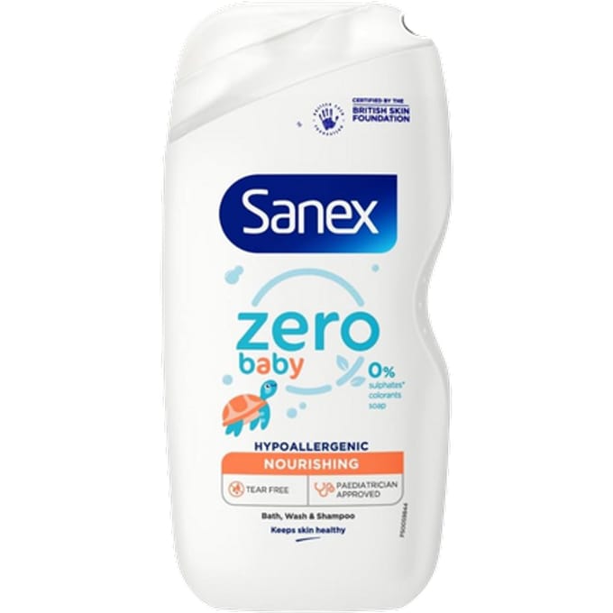 Sanex Zero% Hypoallergenic Nourishing Baby Bath Foam & Shampoo – 450 ml