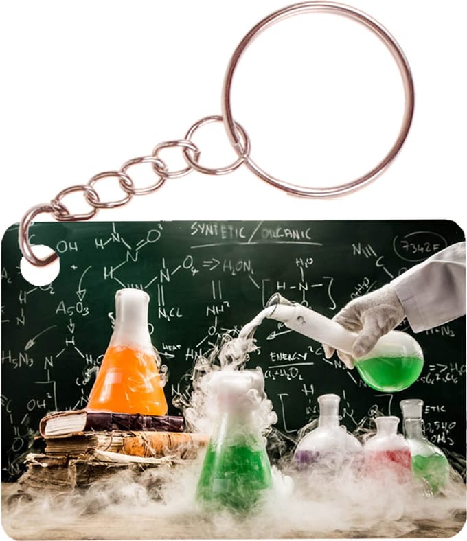 Sleutelhanger 6x4cm - Laboratorium - Natuurkunde