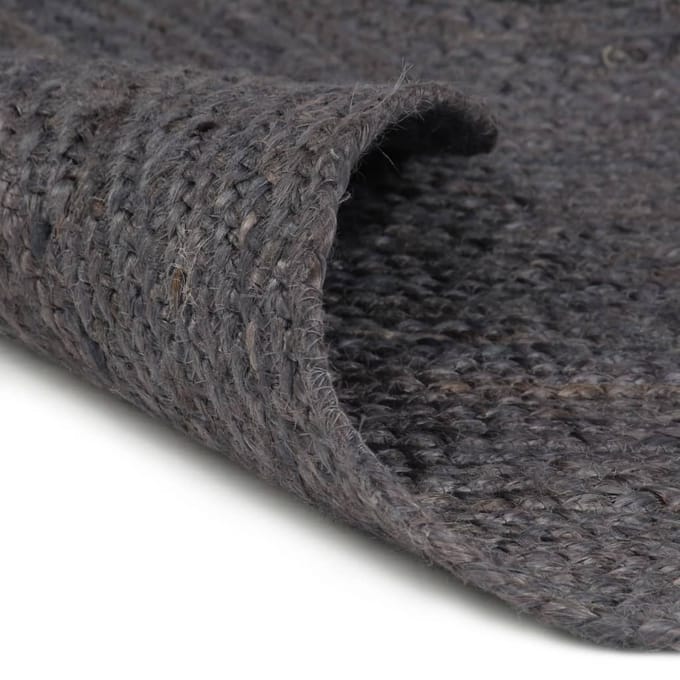 vidaXL - Vloerkleed - handgemaakt - rond - 120 - cm - jute - donkergrijs