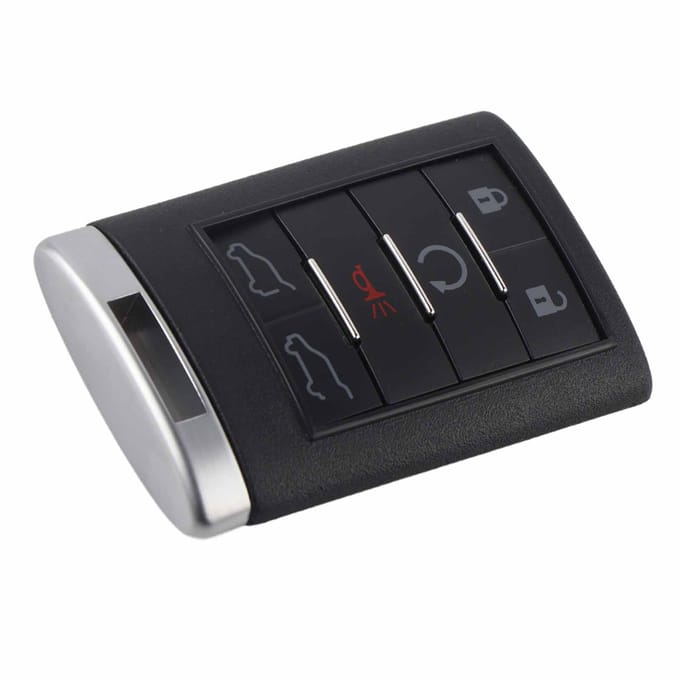 Coque de clé télécommande intelligente sans clé de remplacement 6 boutons pour Cadillac Escalade black