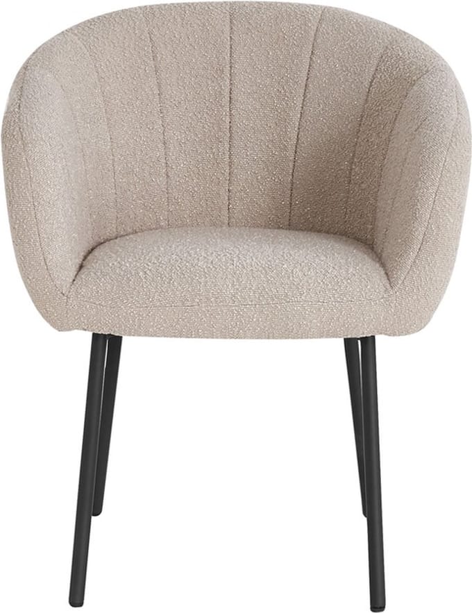 Interiax Eetkamerstoel 'Alina' BouclÃ© Beige