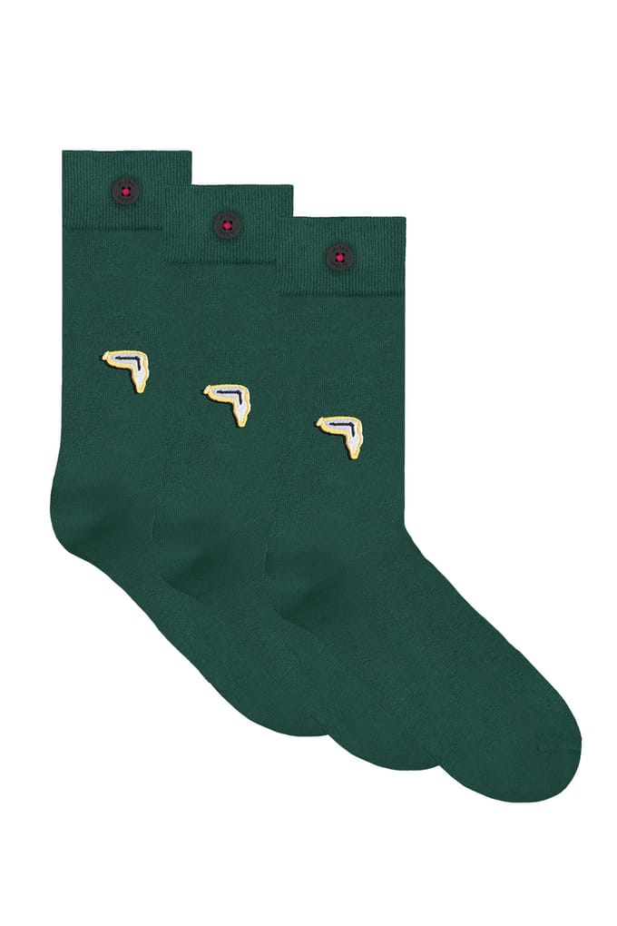 A-DAM 3-pack Casual Socks Melting Clock Ponderosa Pine Maat: 36-40 | Sokken Outlet | Unisex | Groen