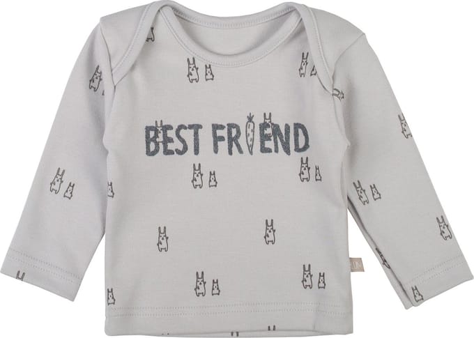 Plum Plum - T-shirt lange mouwen - Bunny - Lichtgrijs