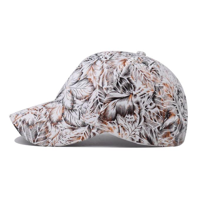 Casquette de baseball à imprimé feuilles, casquette bec de canard, chapeau de soleil neutre pour l'extérieur Adjustable black