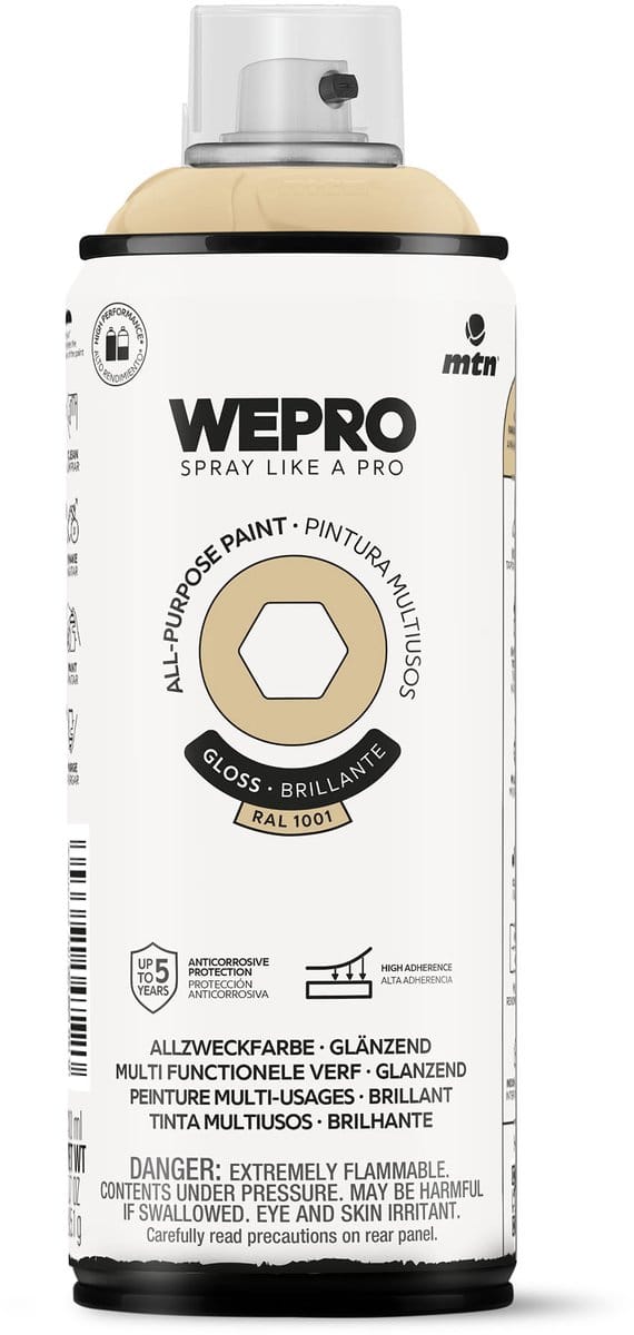 Spuitbus Ral 1001 Glans MTN WEPRO ALL-PURPOSE PAINT 400ML