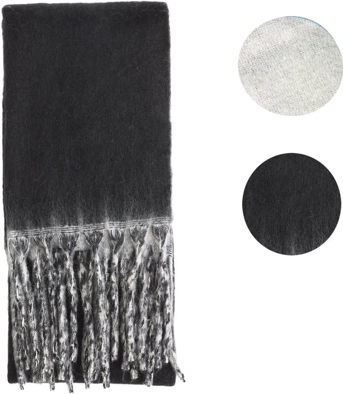 Emilie scarves - sjaal - wintersjaal - dames - tweekleurig - zwart & grijs