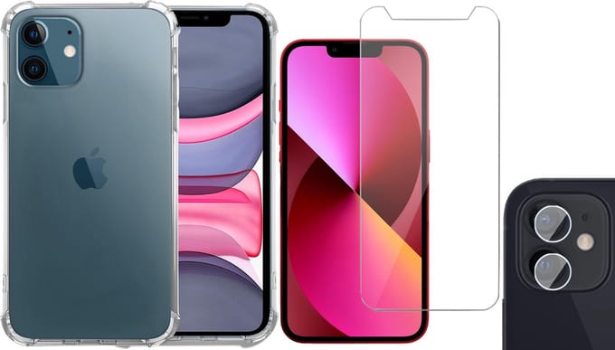 TechNow Shock Proof Backcover geschikt voor voor de iPhone 11 Hoesje - Screenprotector en Camera Screen Protector - Transparant