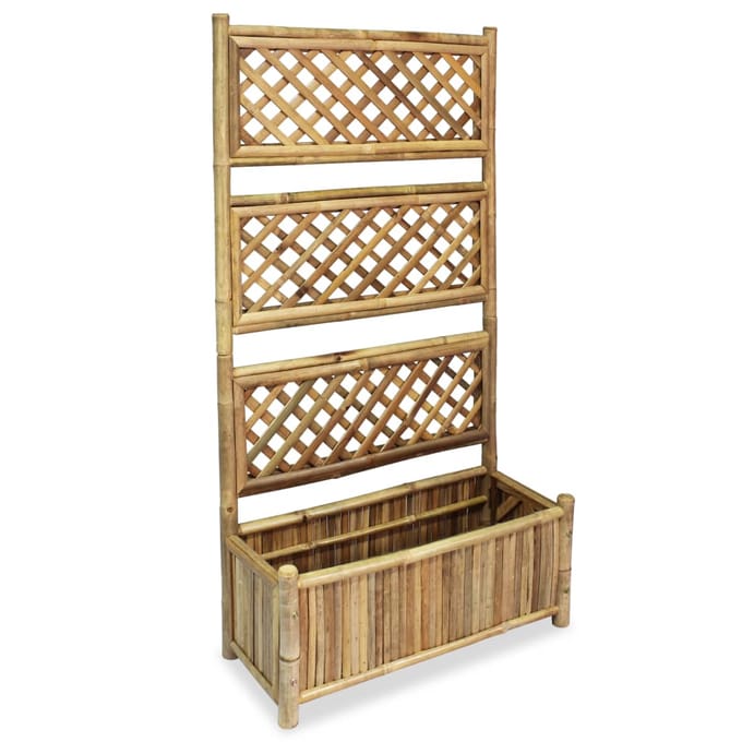 vidaXL - Plantenbak - verhoogd - met - rek - 70 - cm - bamboe