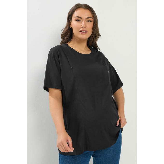Bump It Up Maternity Zwart Tshirt Met Korte Mouwen Size 48
