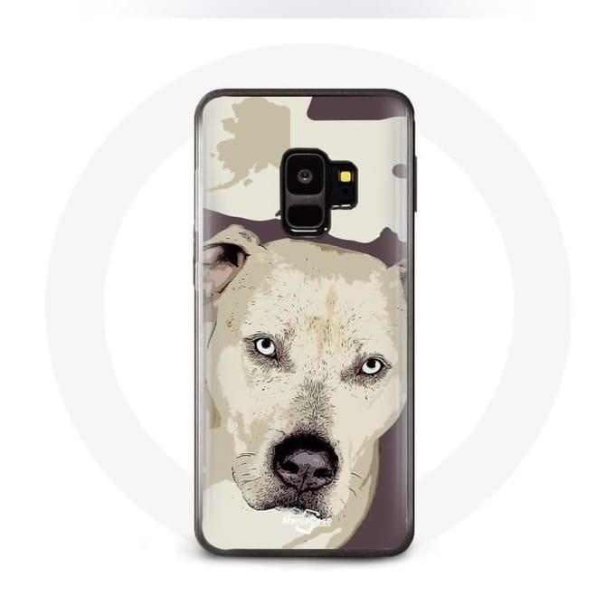 Case voor Samsung Galaxy S9 Pitbull Hond Wit wit