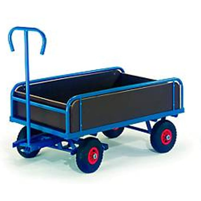 Handkar met platformhekken - 2-assig - 1130 x 635 mm - luchtbanden