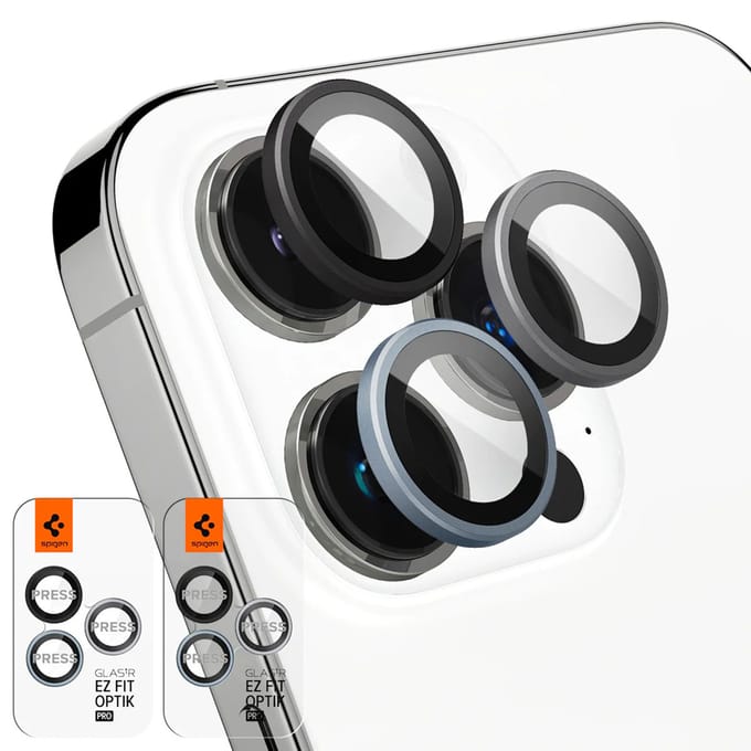 Spigen Glass tR EZ Fit Optik Pro 2 Pack - zero one - iPhone 17/16/15/14 Pro / 17/16/15/14 Pro Max