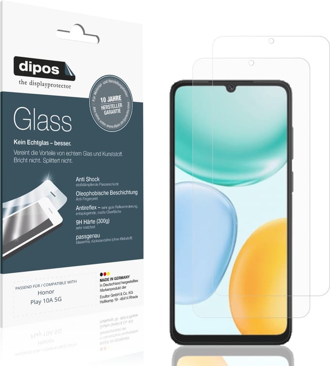 dipos – 2x Matte Pantserfolie geschikt voor Honor Play 10A 5G | 9H Screenprotector