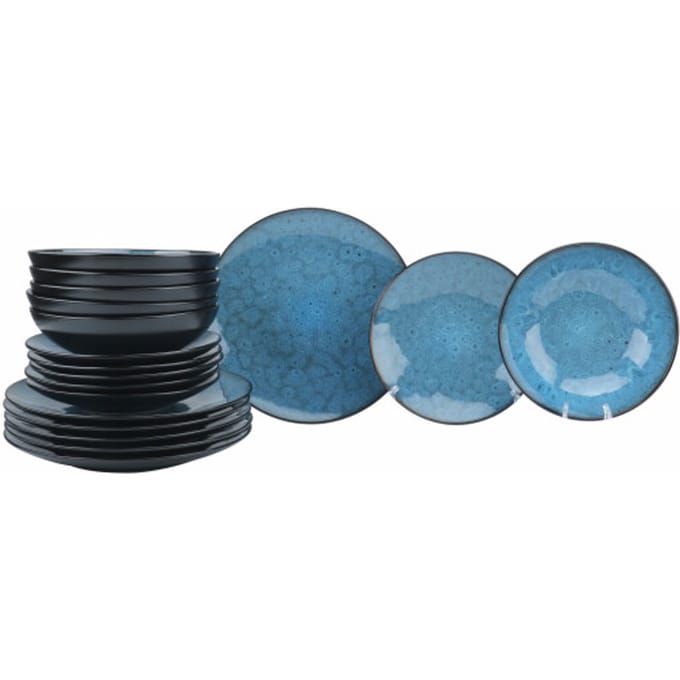 Luzzo® Oland Serviesset 6 persoons 18 delig - Blauw
