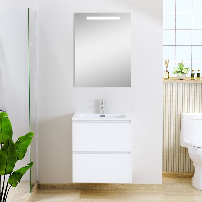 Xellanz Sephia Badmeubel Compleet met LED spiegel - 60cm - Mat Wit