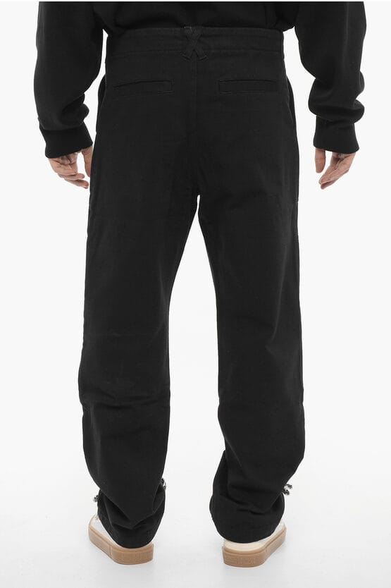 Donker gewassen wijde jeans 22 cm in zwart