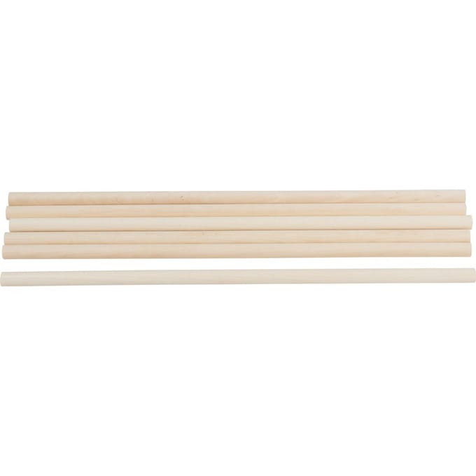 VBS Houten staven, 30 cm - Ø 10 mm, 6 stuks