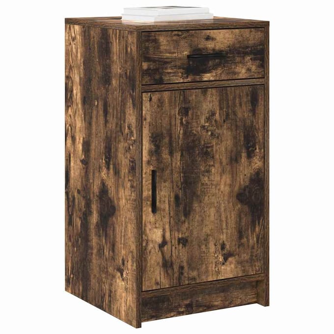 vidaXL - Dressoir - Rook - Eiken - 40 - x - 40,5 - x - 75 - cm - Bewerkt - hout