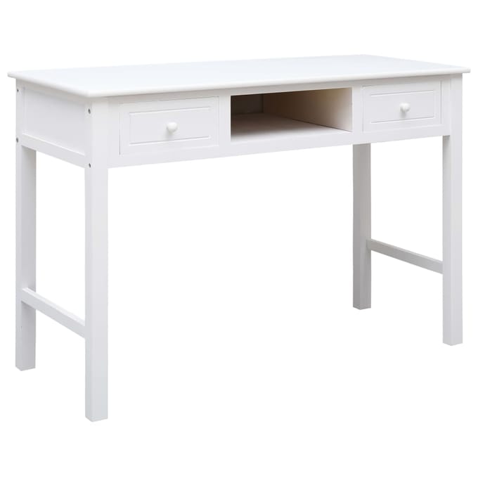 vidaXL - Schrijftafel - 110x45x76 - cm - hout - wit