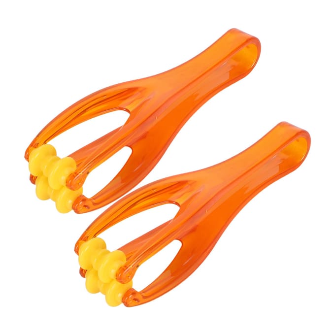 2 stuks Vingerroller Acupressuur Vingermassager Handgewrichtroller Pijnverlichting Handheld Massage orange