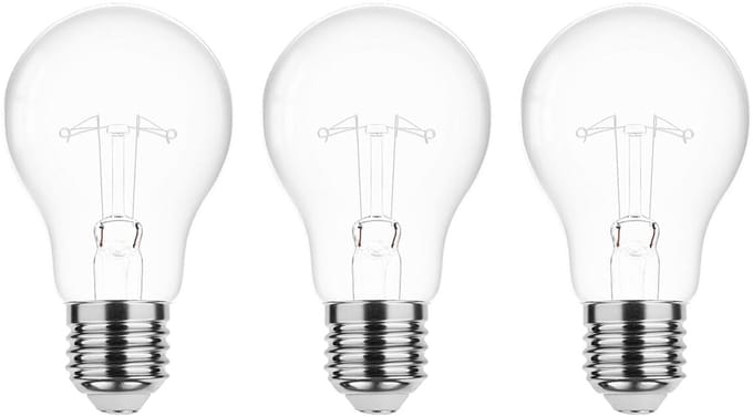 Technik E27 Gloeilamp A55 100W - 1250lm - 2700K - Extra Warm Wit - 3 stuks