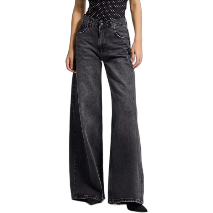 It's Basic - ELENA Palazzo Mid Rise Jeans - Stone