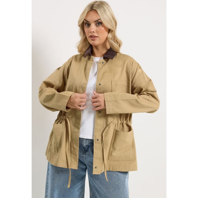 Yours Stone Brown Carpenter Jacket Size 42