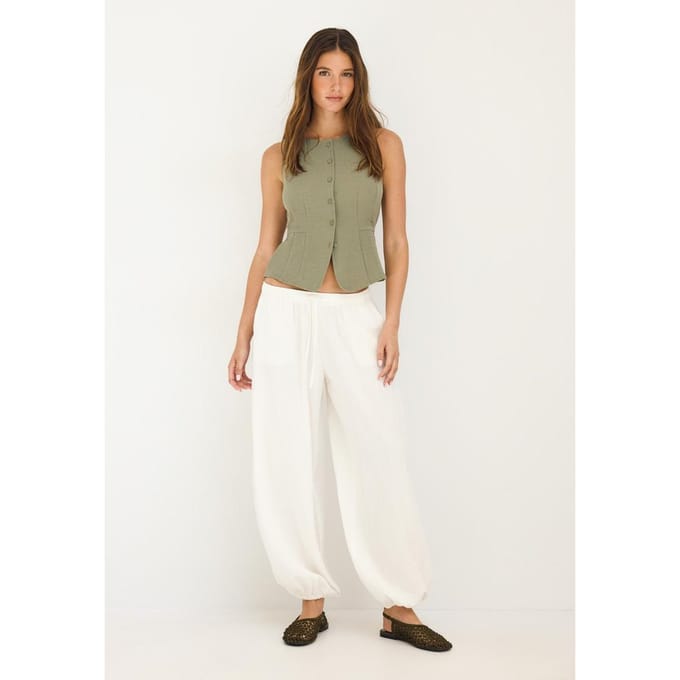 Stradivarius Gilet met knopen  Kaki M