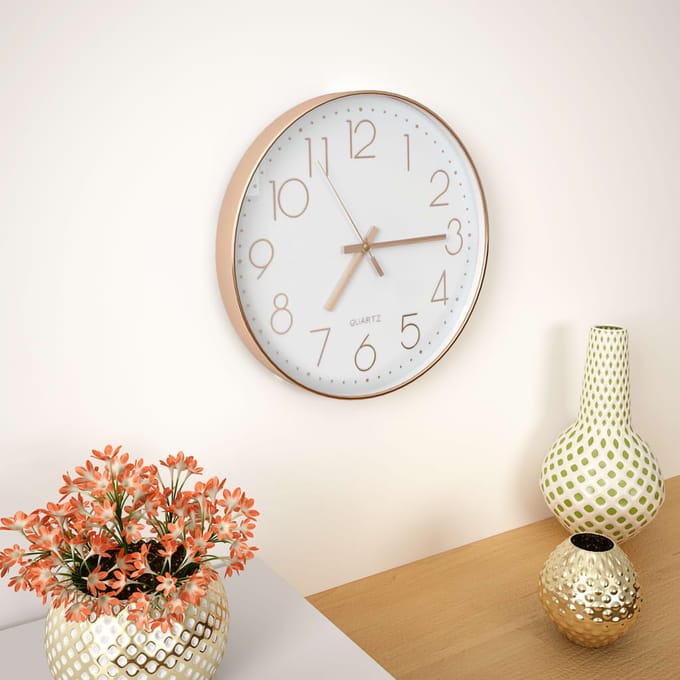 vidaXL - Wandklok - 30 - cm - roségoud