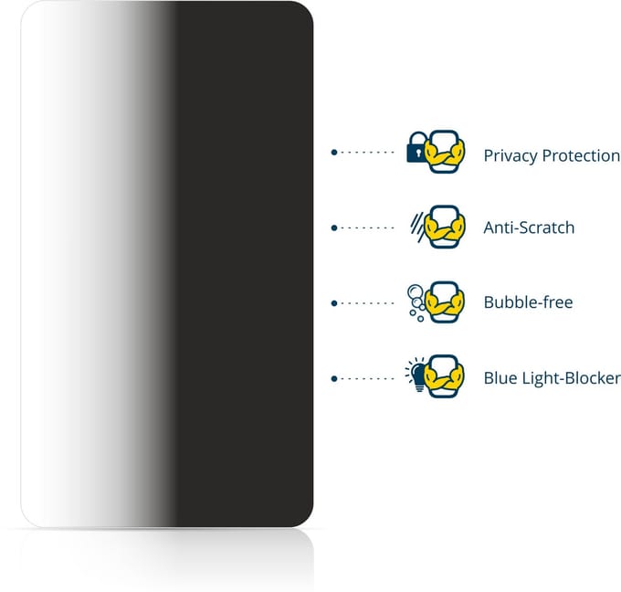 BROTECT - privacy screenprotector voor Samsung Galaxy A20s - Folie Beschermfolie Blauwlichtfilter 2 Stuks