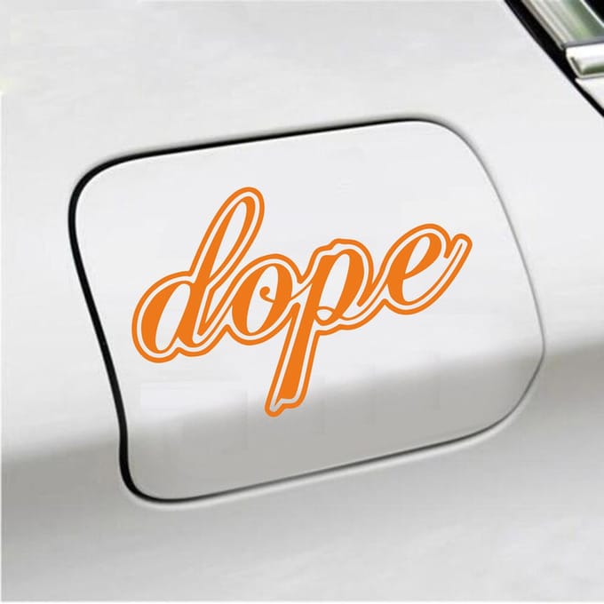Bumpersticker - Dope - 9,7 X 14,8 - Oranje