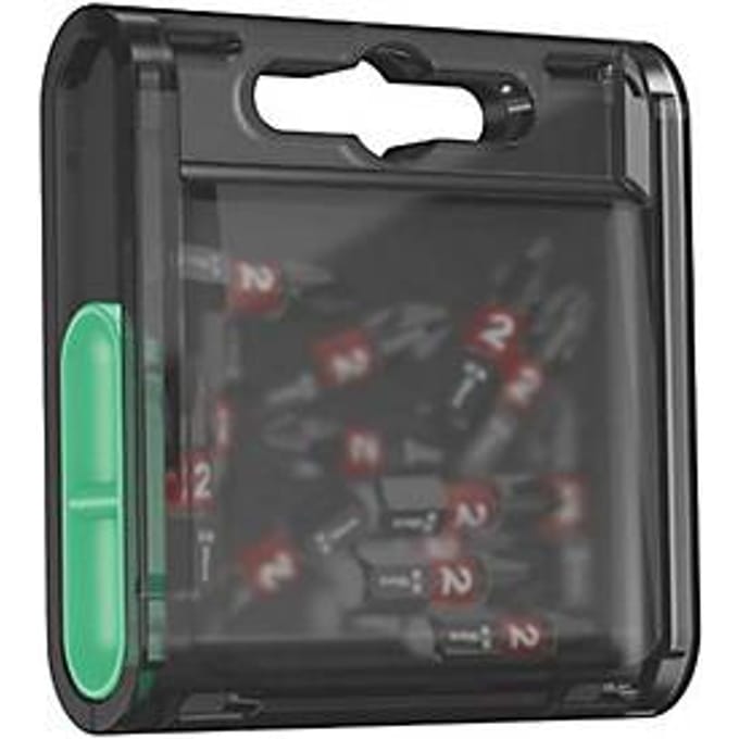 Wera IMPAKTOR Diamond PH 2 bitset, slim case opberging, 15 stuks, B 68 x D 75 x H 20 mm