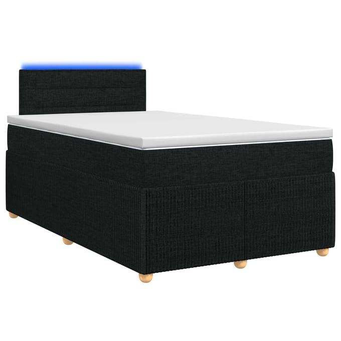 vidaXL - Boxspringbed - met - matras - met - hoofdeinde - Zwart - 120 - x - 190 - cm - Stof