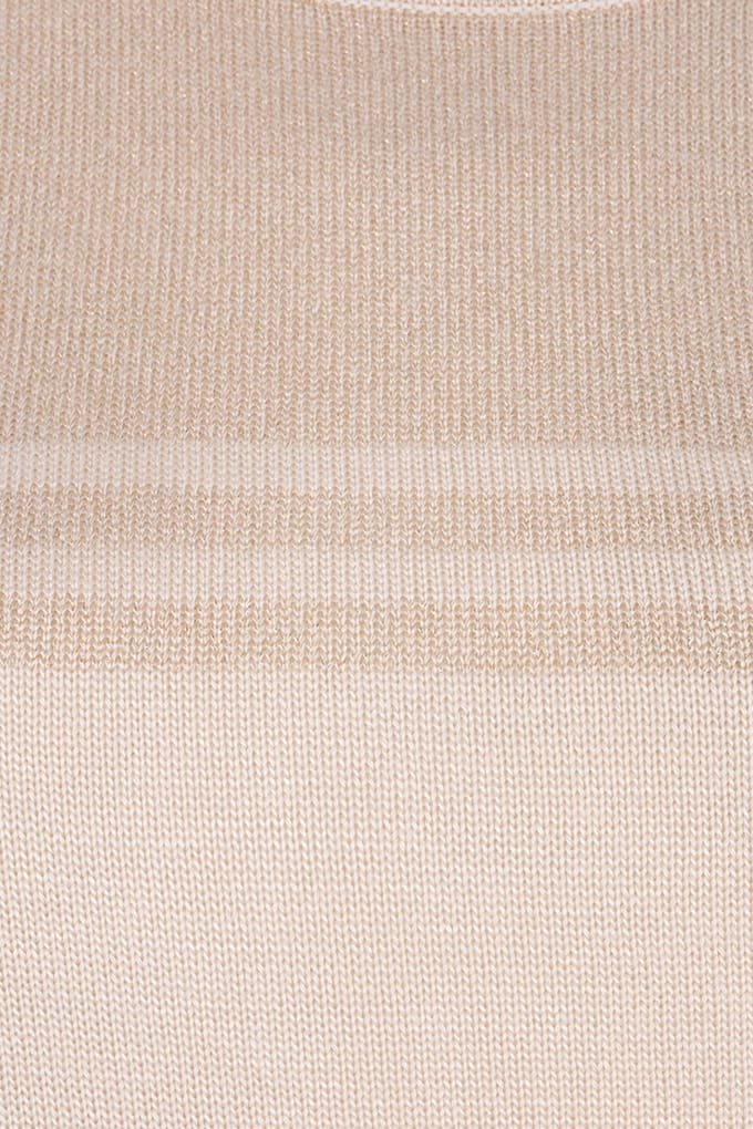 EsQualo Sweater S/slve Stripes Lurex Ivory Größe: S | Pullover Outlet | Damen | Weiß
