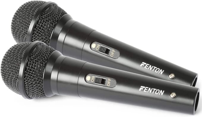 Set van 2 Bedrade Zangmicrofoons voor Karaoke, DJ en Optredens