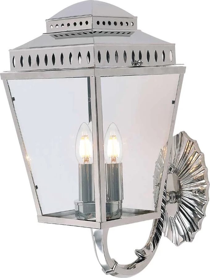 Elstead Lighting LED Wand Buitenlamp Mansion House | 3X E14 Max 60W | IP44 | Dimbaar | Polished Nickel