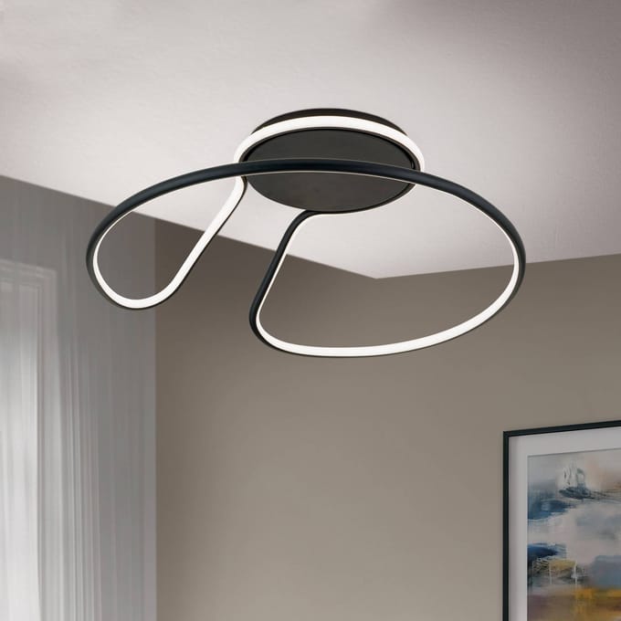 ORION LED plafondlamp Claire, zwart, dimbaar
