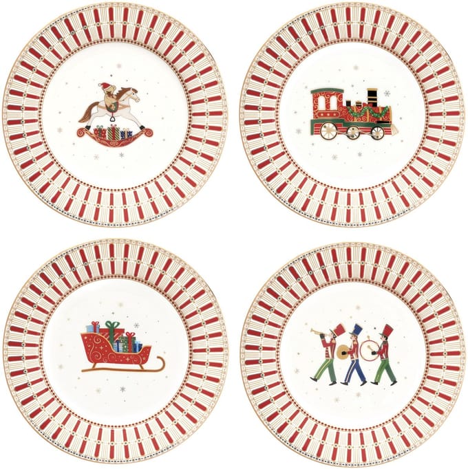 Set van 4 POLAR EXPRESS gebaksbordjes in verschillende designs + GIFT Wrapping - R1100#EXPR