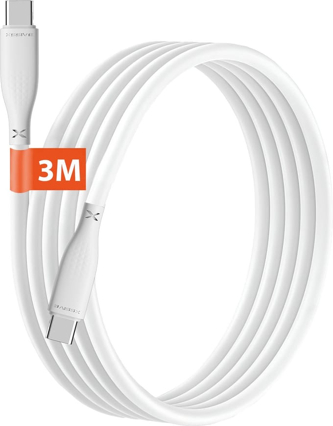 Xssive USB C naar USB C Kabel - Ondersteunt Super Fast en Quick Charge - Geschikt voor Android & Samsung Oplaadkabel - 3 Meter