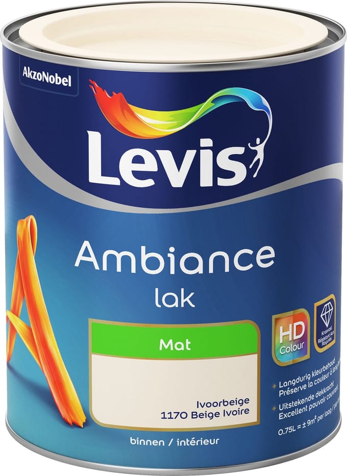Levis - Ambiance Lak Mat - Ivoorbeige - 0,75 L