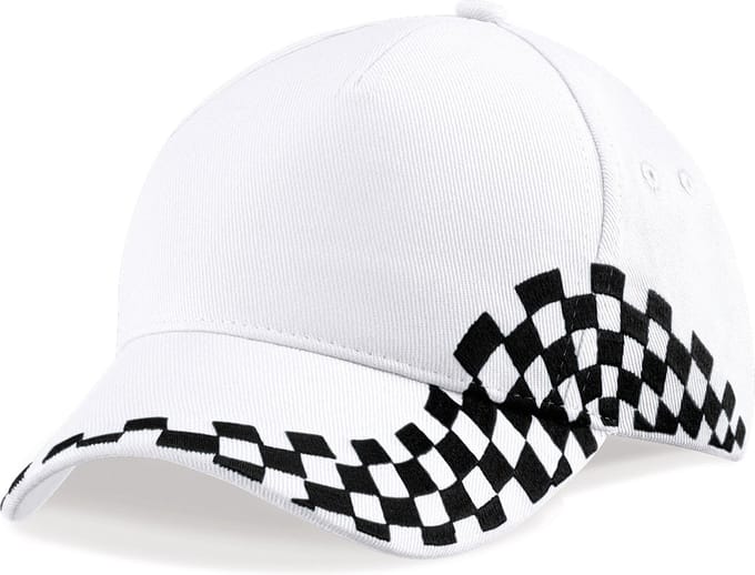 Beechfield Grand Prix Cap B159 - White / Black - One size