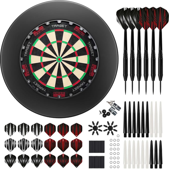 Target TOR Dartbord + Surround + KOTO Accessory Kit Steeltip Black 90 Pieces - Dartset