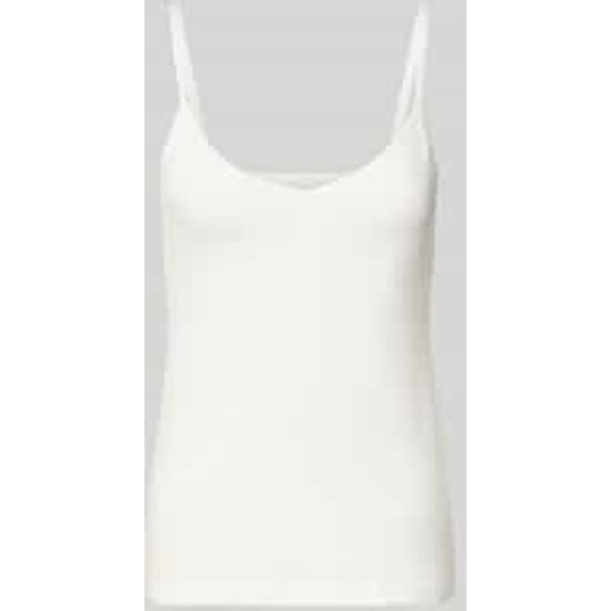 Top met afgeronde V-hals