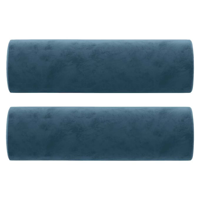 Vidaxl Decoratieve Kussens, 2 Stuks, Blauw, Ø15X50 Cm, Fluweel